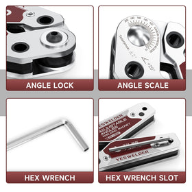 YesWELDER welding magnet showing a clear scale for accurate angle positioning.