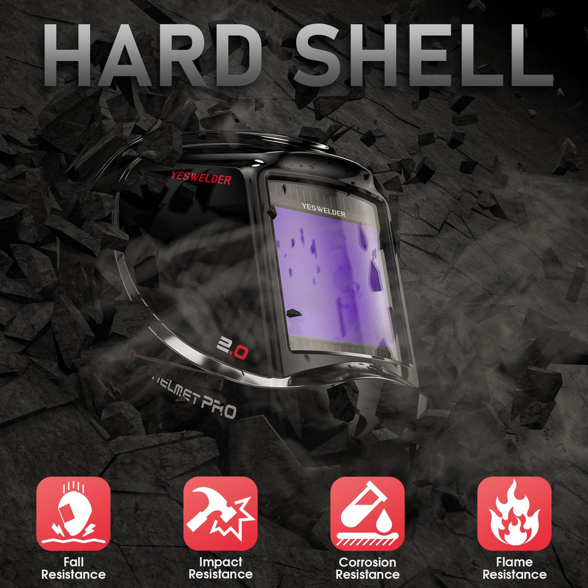 YESWELDER Wide shade range covers TIG, MIG, ARC and more.