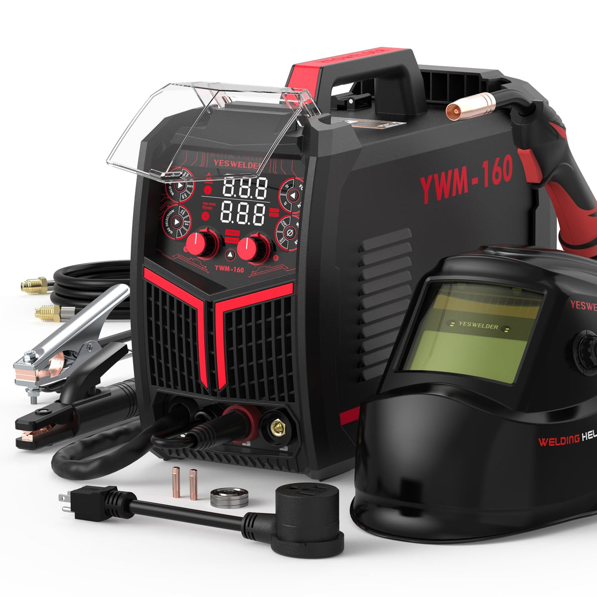 YesWelder YWM-160 MIG welder front view for multiprocess versatility