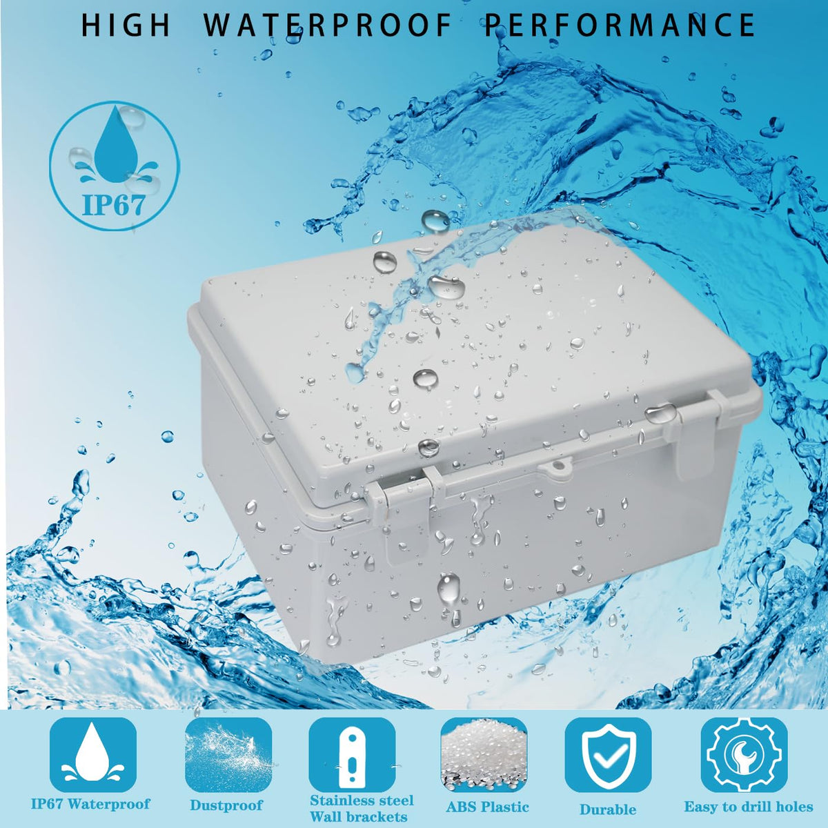 YETLEBOX IP67 enclosure highlights rugged ABS plastic for outdoor resilience.