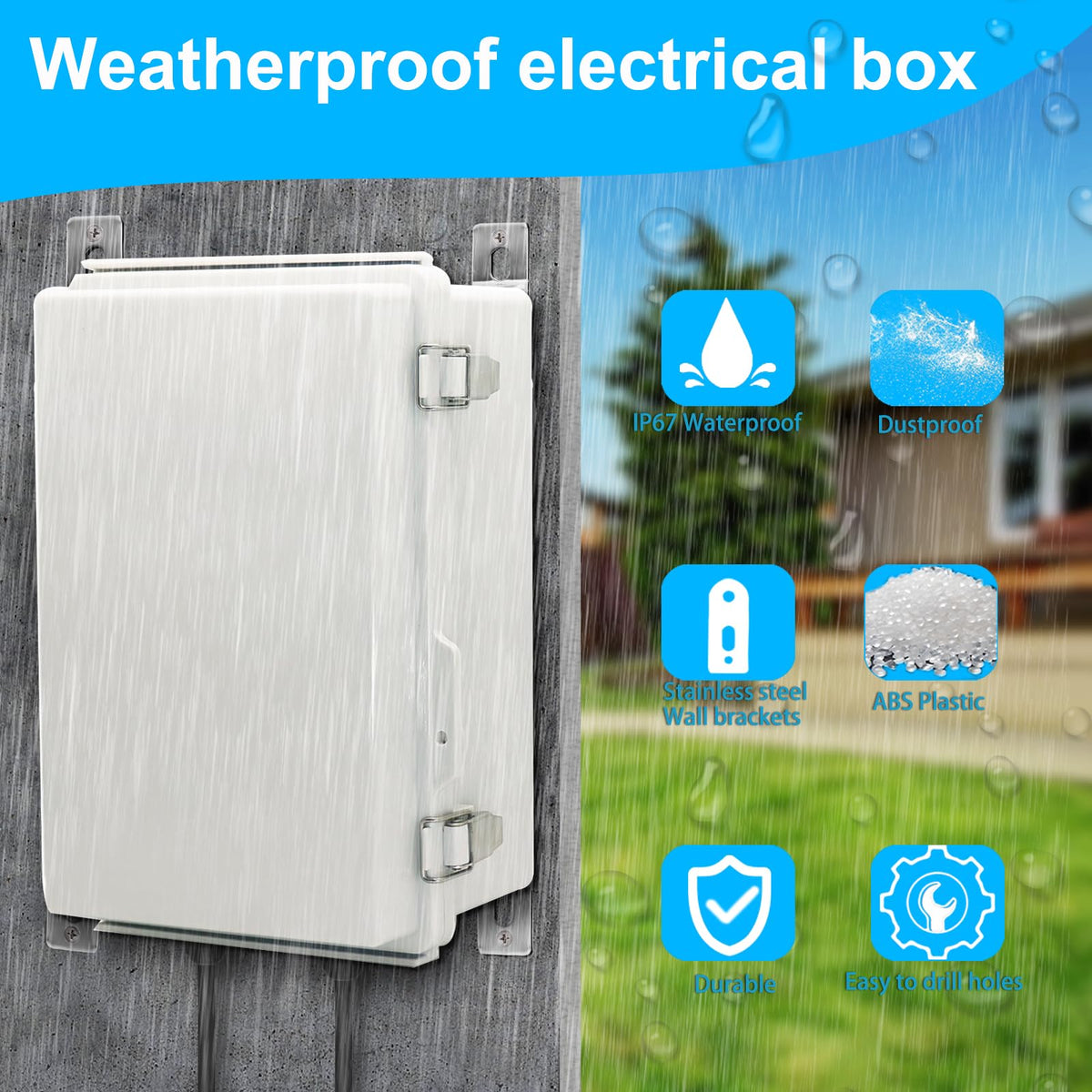 YETLEBOX IP67 enclosure side view showing cable glands for wiring ease