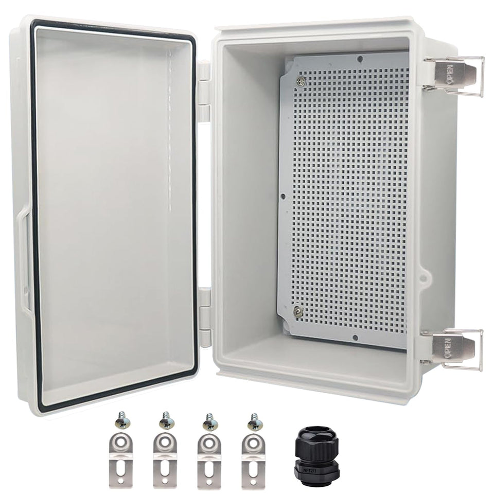 YETLEBOX waterproof box front view, IP67 protection for outdoor use
