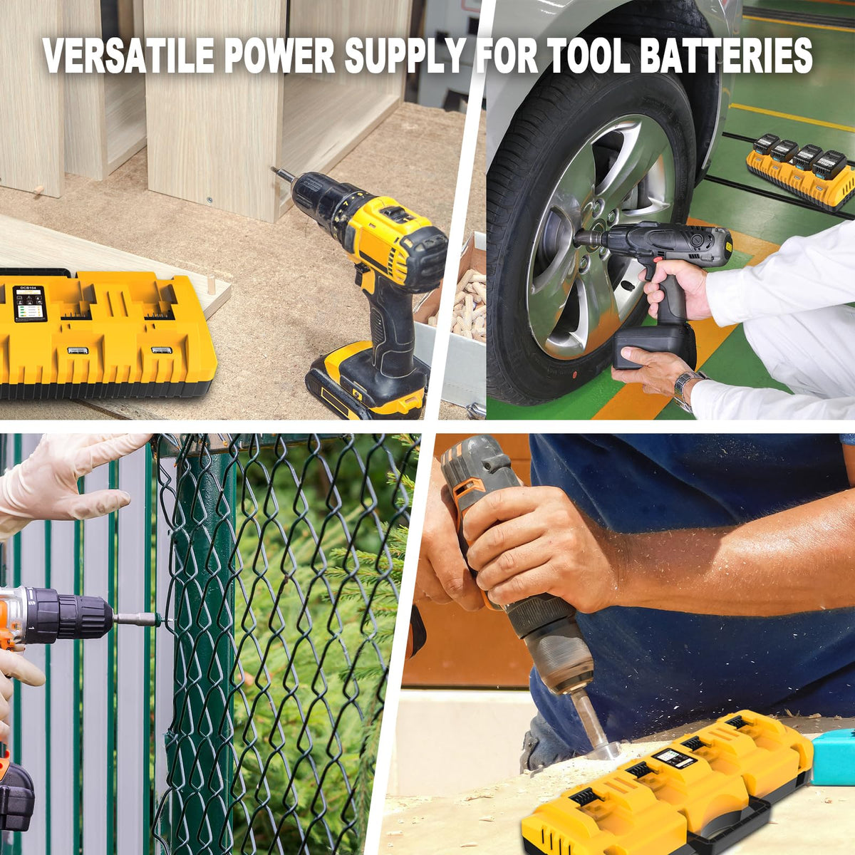 Yetoking DCB104 FlexVolt compatibility supports multiple DeWalt battery models.