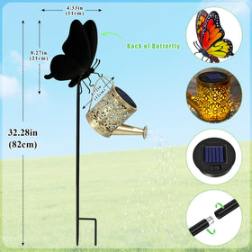 Yeuago butterfly shepherd hook with solar stake and soft glow
