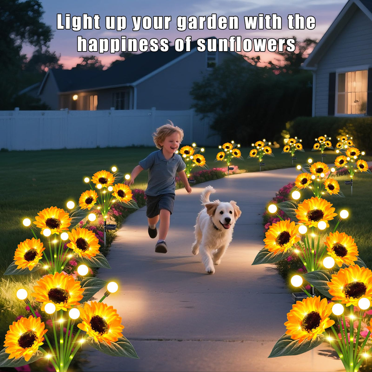 yeuago sunflower lights feature IP65 weatherproofing for all-season outdoor use