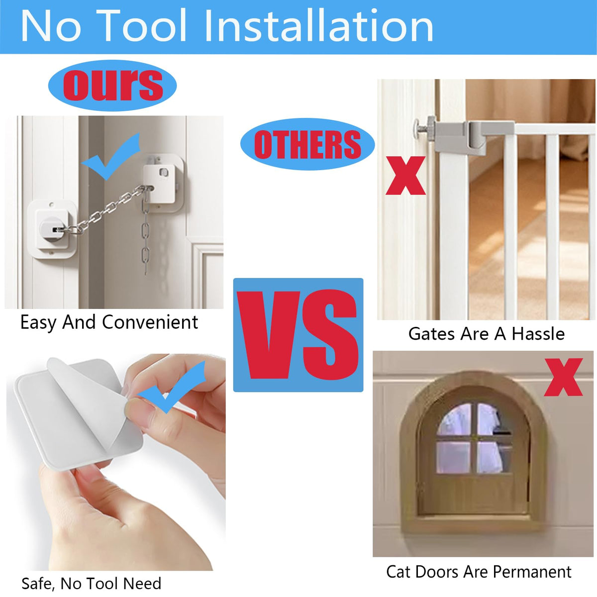YEYA 3M adhesive backing enables tool-free installation.