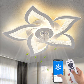 Yfrest ceiling fan with light and remote, white finish, for versatile living room comfort