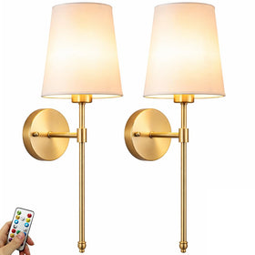 YHCDLAMP battery wall sconces set of 2 in brass finish ideal for ambient hallway lighting