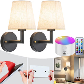 YHCDLAMP peel-and-stick wall sconce with drill-free installation for any room