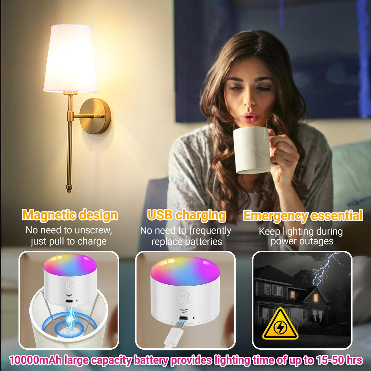 YHCDLAMP remote control and RGB dimming for customizable ambiance