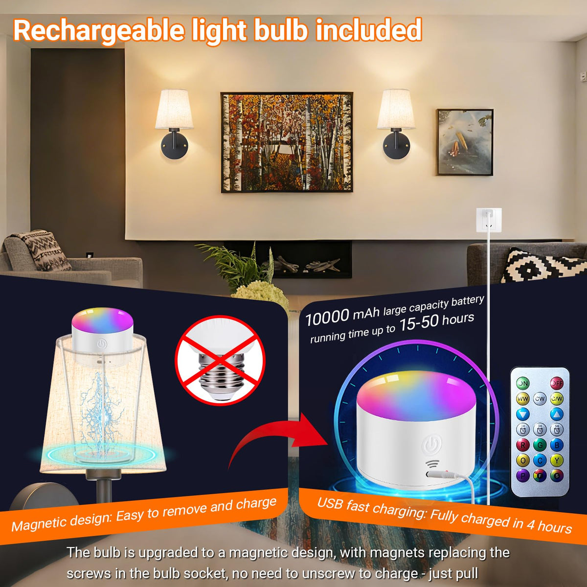 YHCDLAMP RGB dimmable bulb for versatile mood lighting