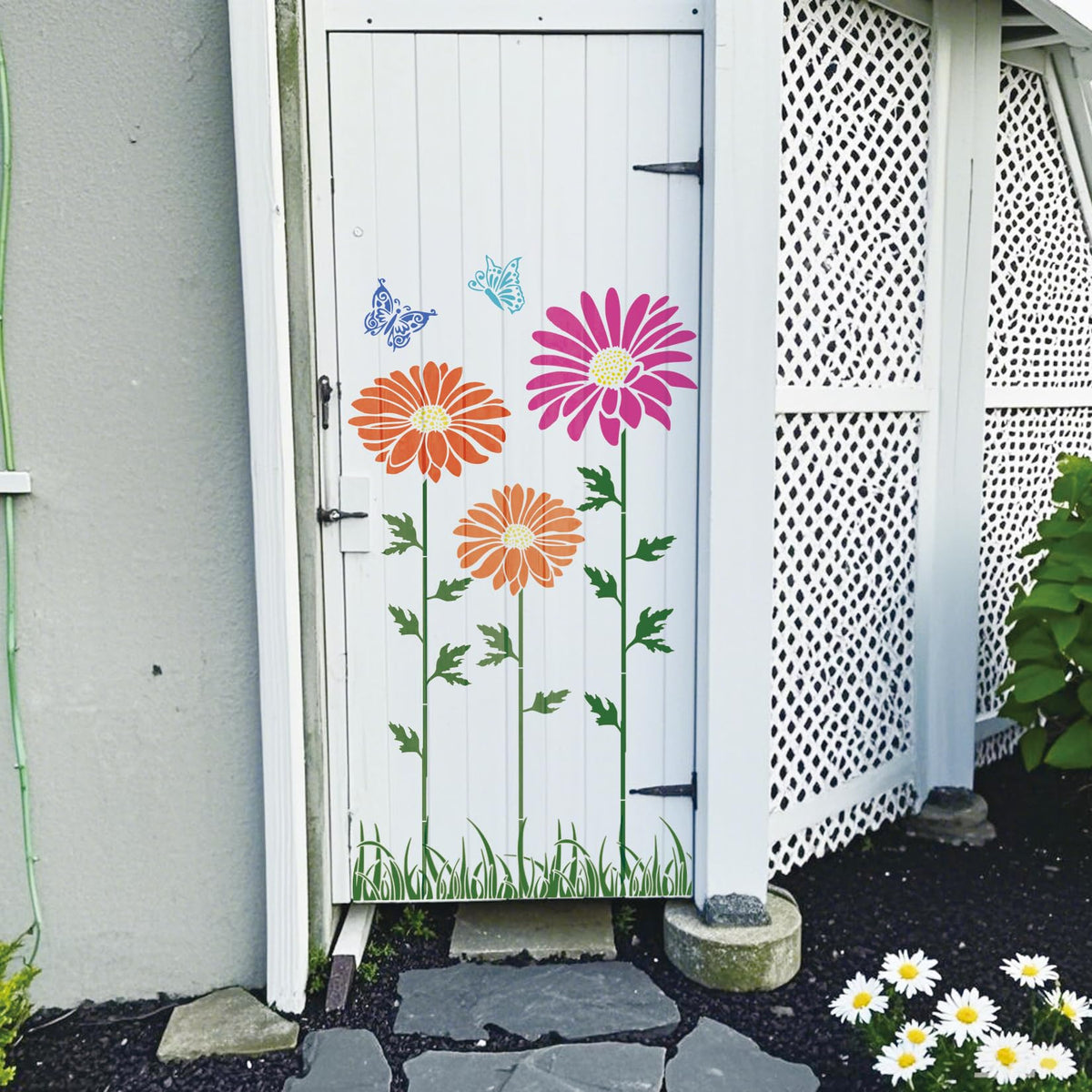 yhliua fence8 butterfly stencil for vibrant garden wall art and crafts.