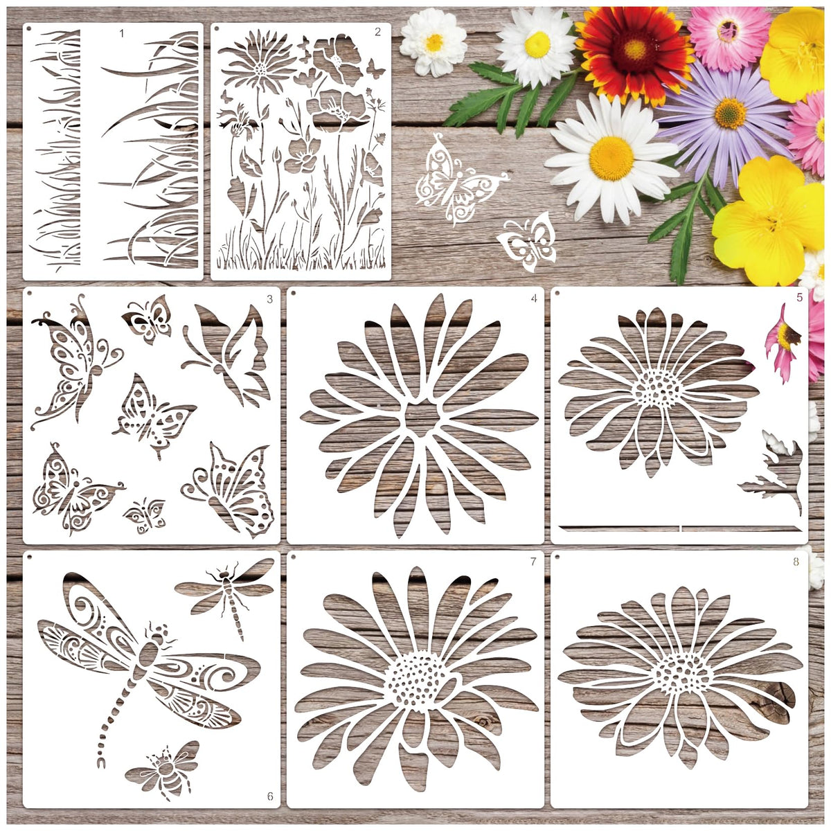 yhliua fence8 giant-flower stencil for bold focal points.