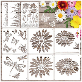 yhliua fence8 pattern-set stencil for versatile exterior murals.