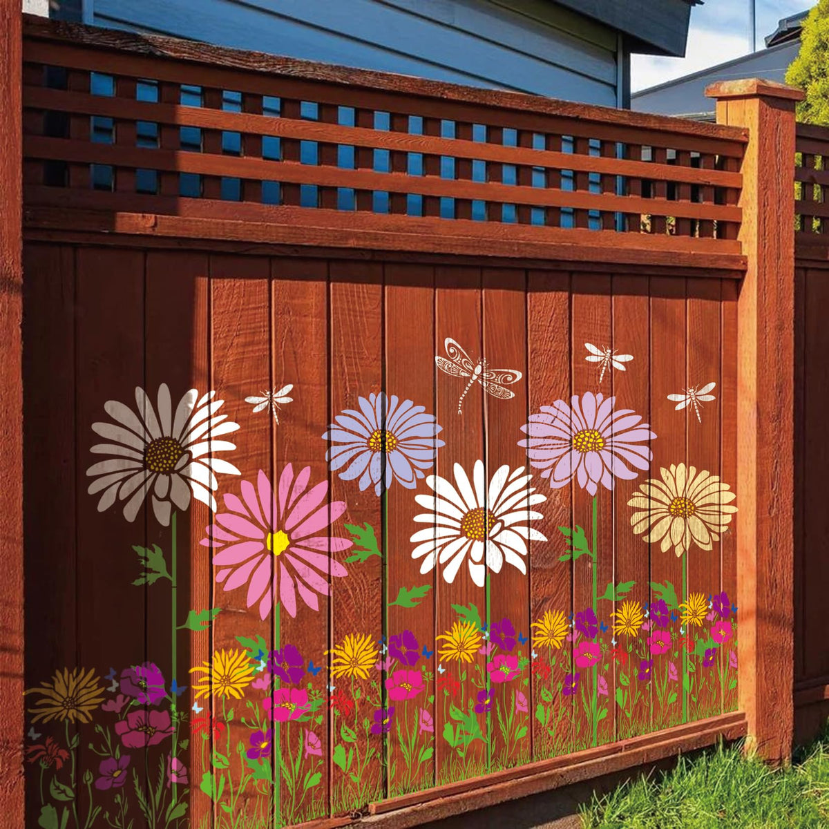 yhliua fence8 small-flowers stencil for detailed wall accents.