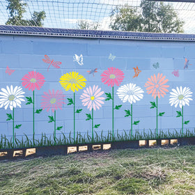 yhliua fence8 wildflower stencil for large scale garden styling.