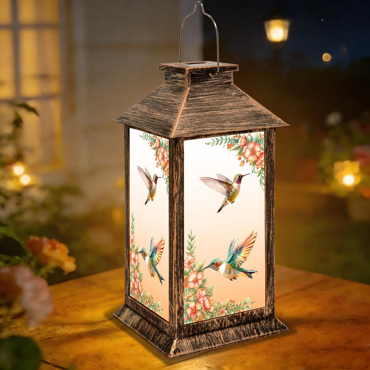 YHmall outdoor lantern with flower pattern adds elegance after sunset