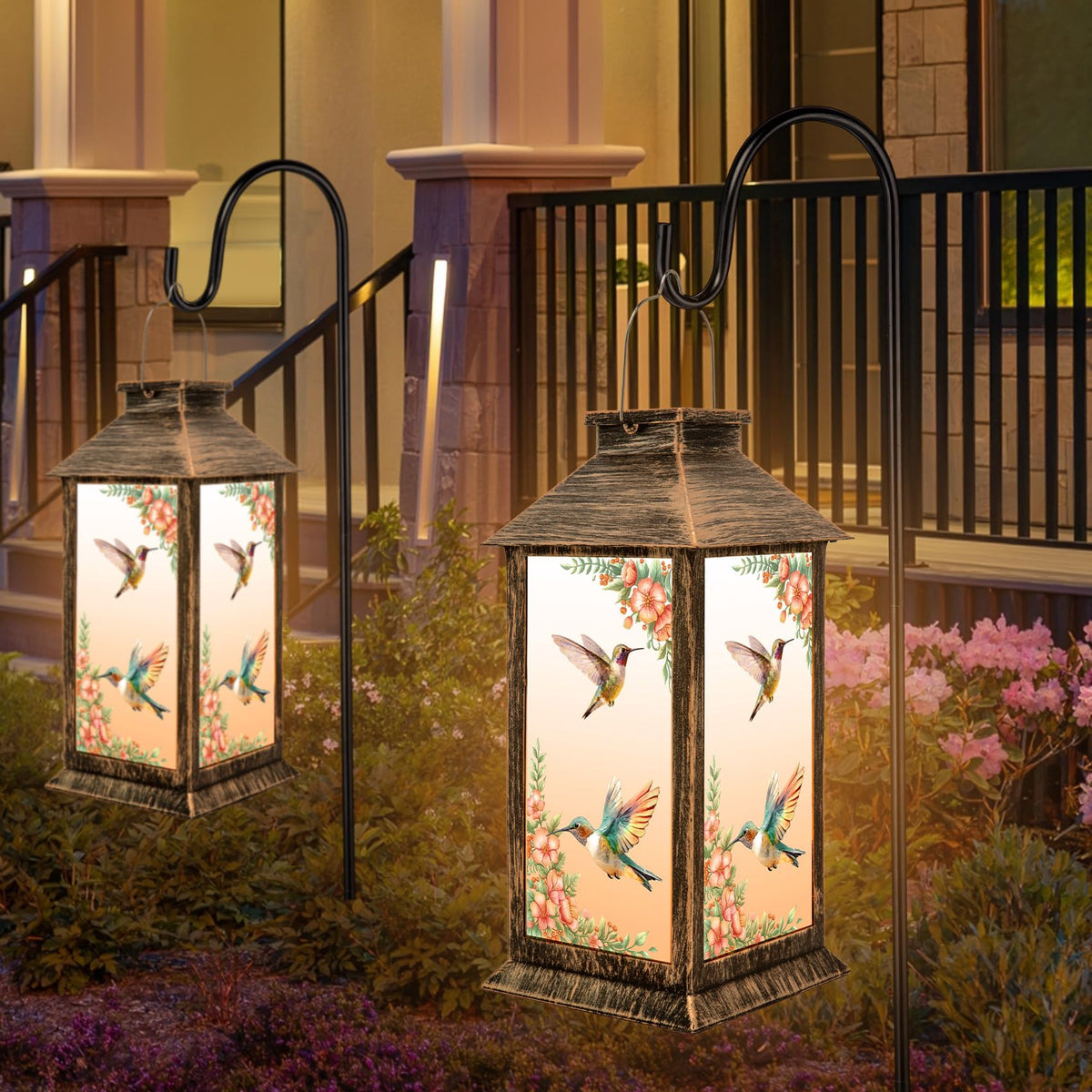 YHmall solar panel charging lantern captures daytime energy for evening illumination