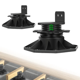 YHMYOALU adjustable deck support base assembly provides stable leveling.