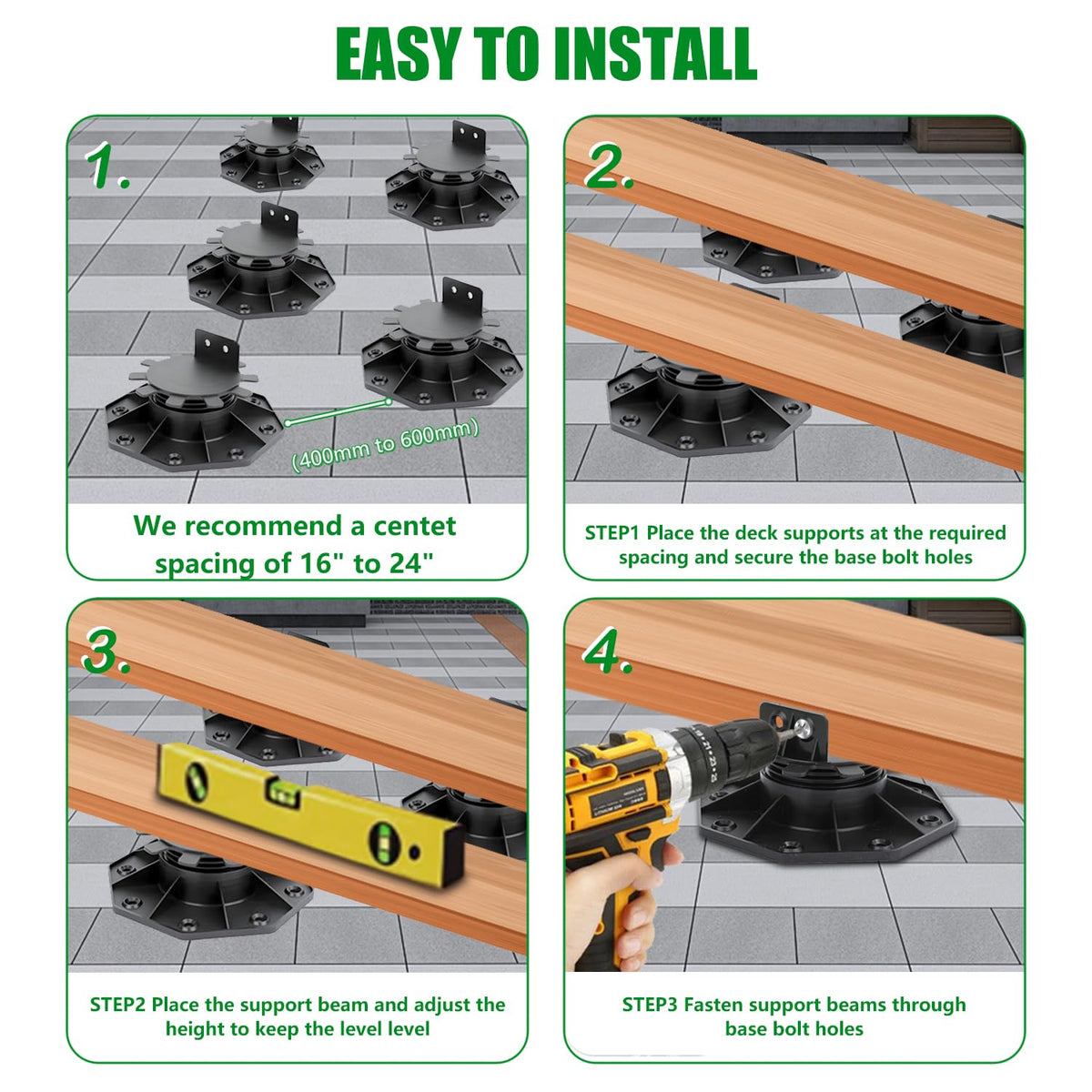 YHMYOALU complete hardware included for fast deck setup.
