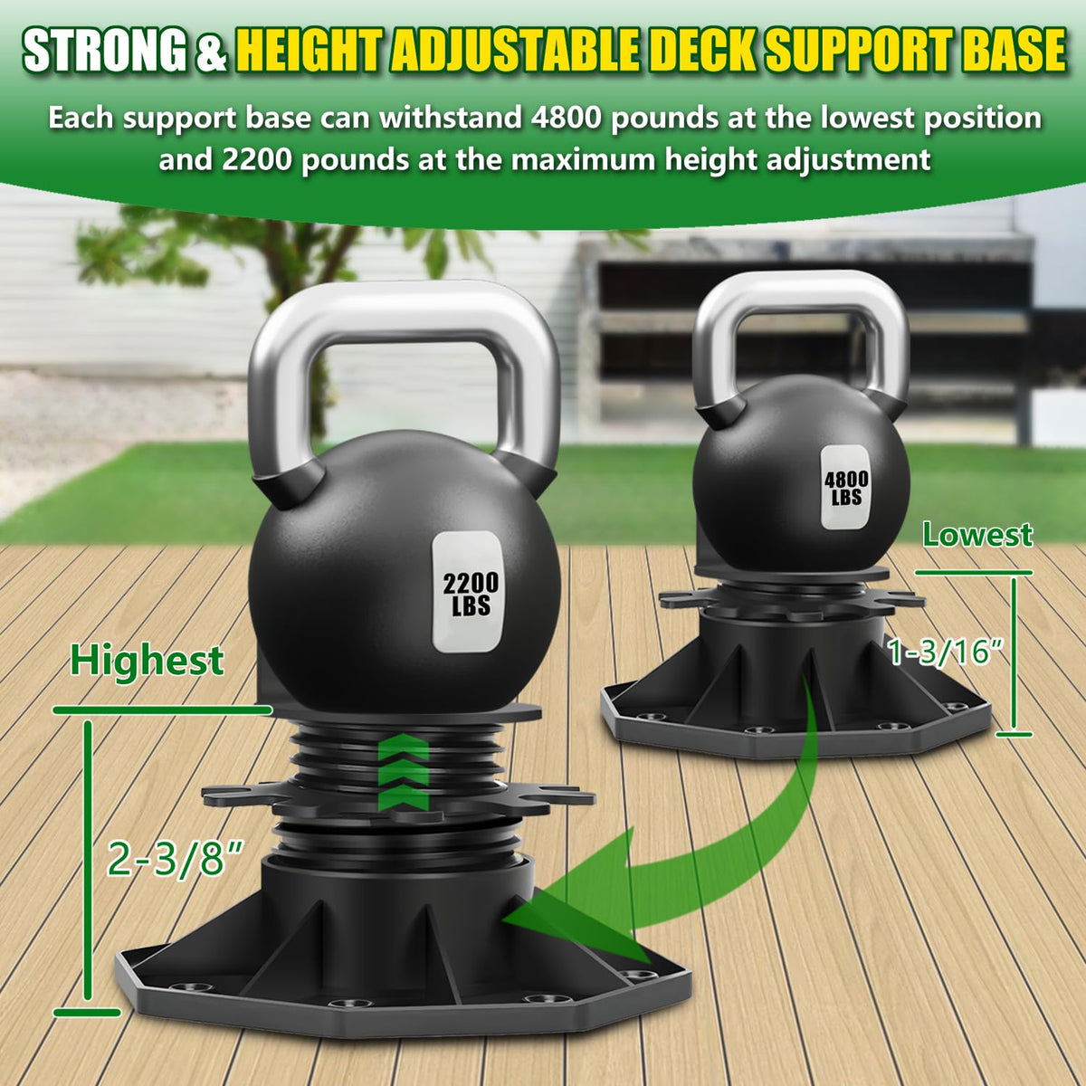 YHMYOALU deck support base load capacity ensures reliable support.