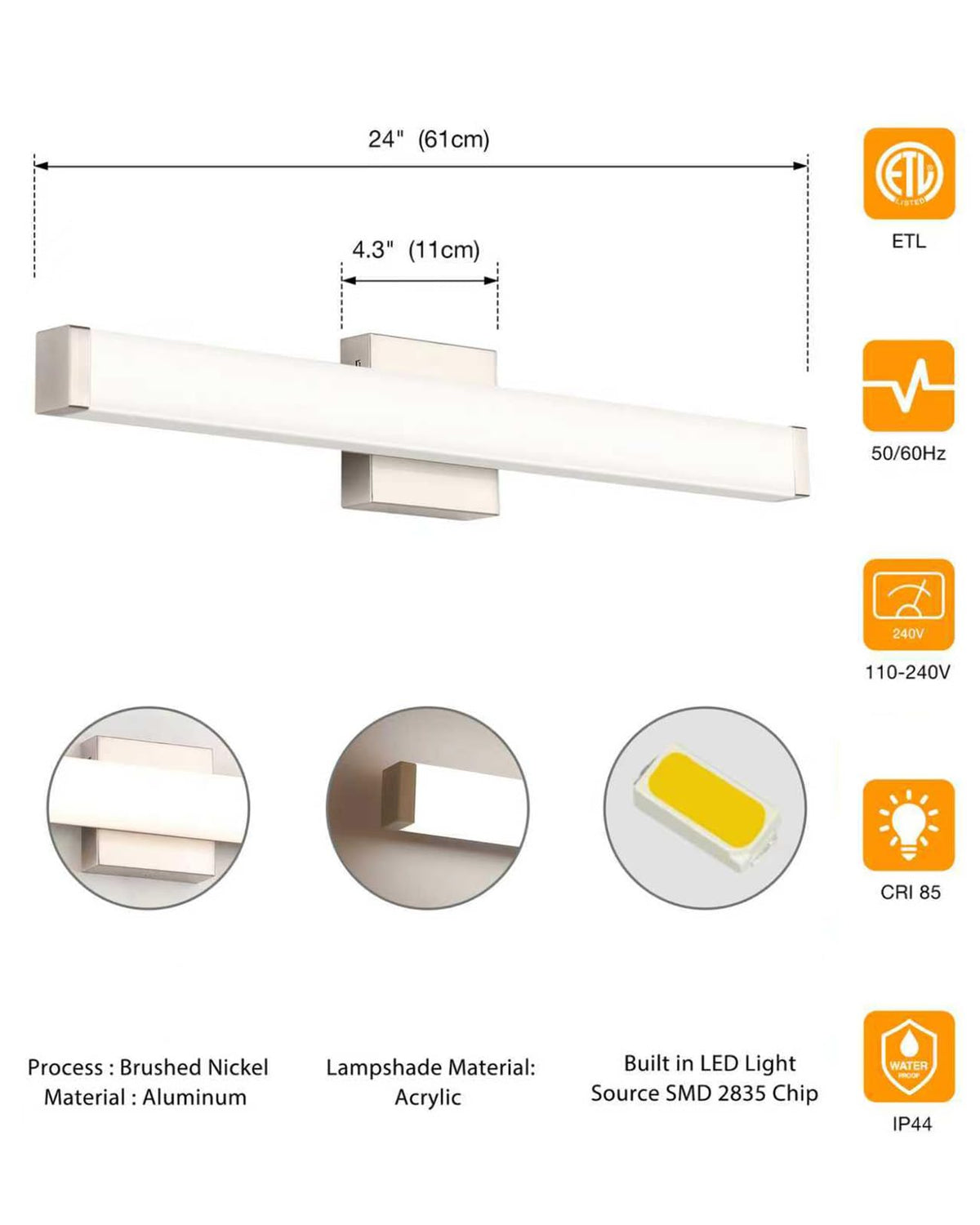 YHTlaeh 2835SMD LED vanity light saves energy daily.