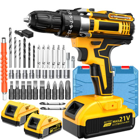 YHTQX 21V cordless drill driver with 3/8 inch keyless chuck for versatile drilling