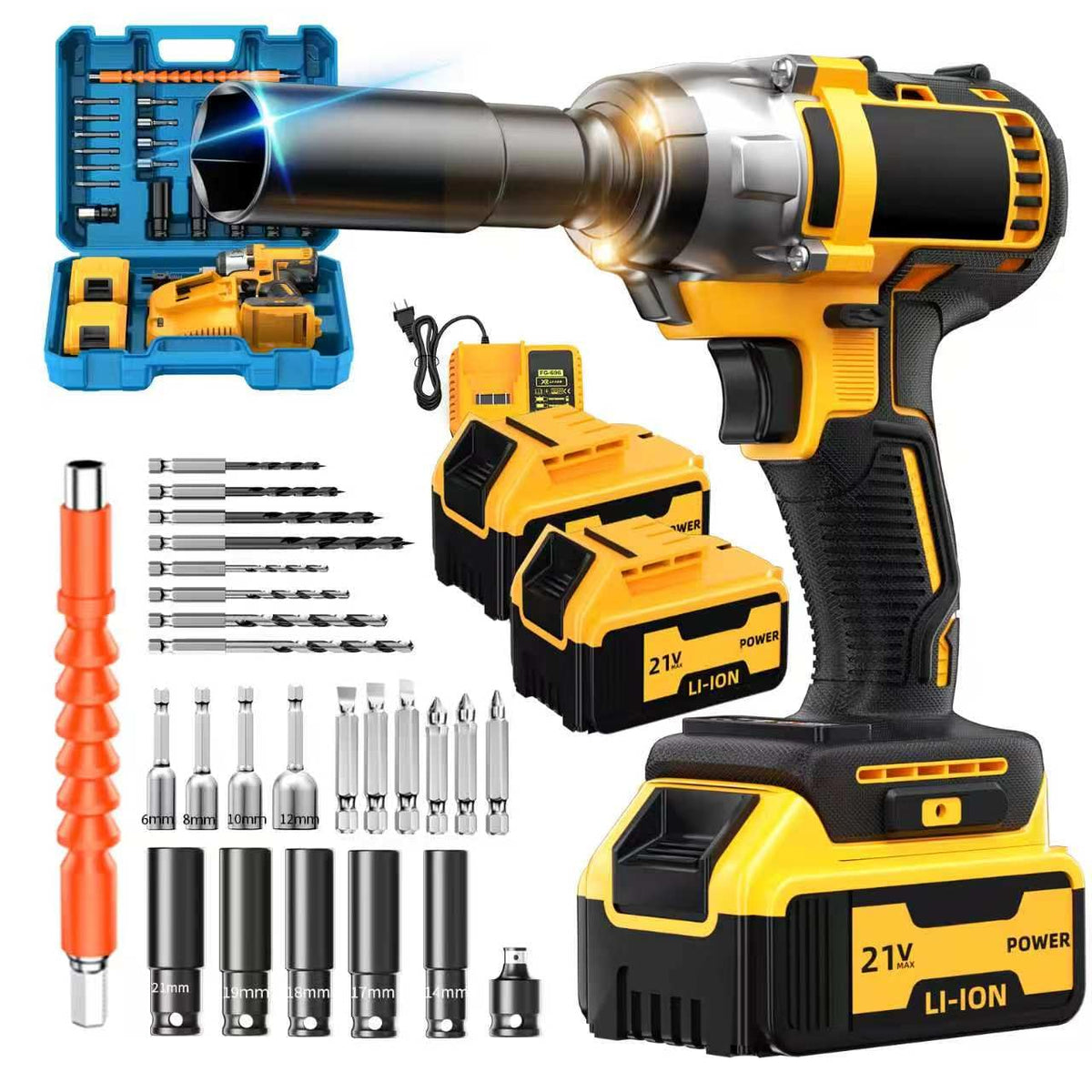YHTQX cordless impact wrench with brushless motor for smoother automotive work.