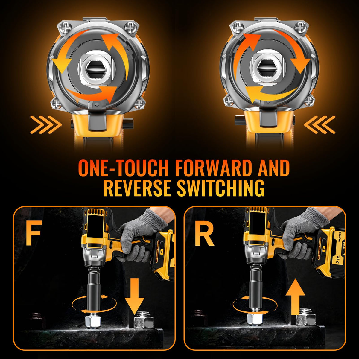 YHTQX LED work lights illuminate tight spaces for precise work.