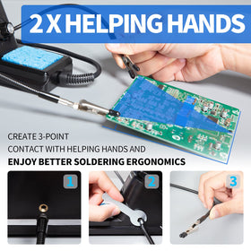 Solder sucker for clean desoldering and quick fixes.