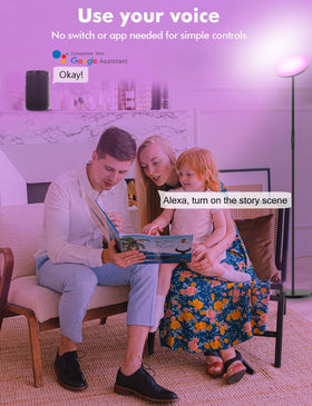 YHW floor lamp with wifi remote scene control for quick mood changes.