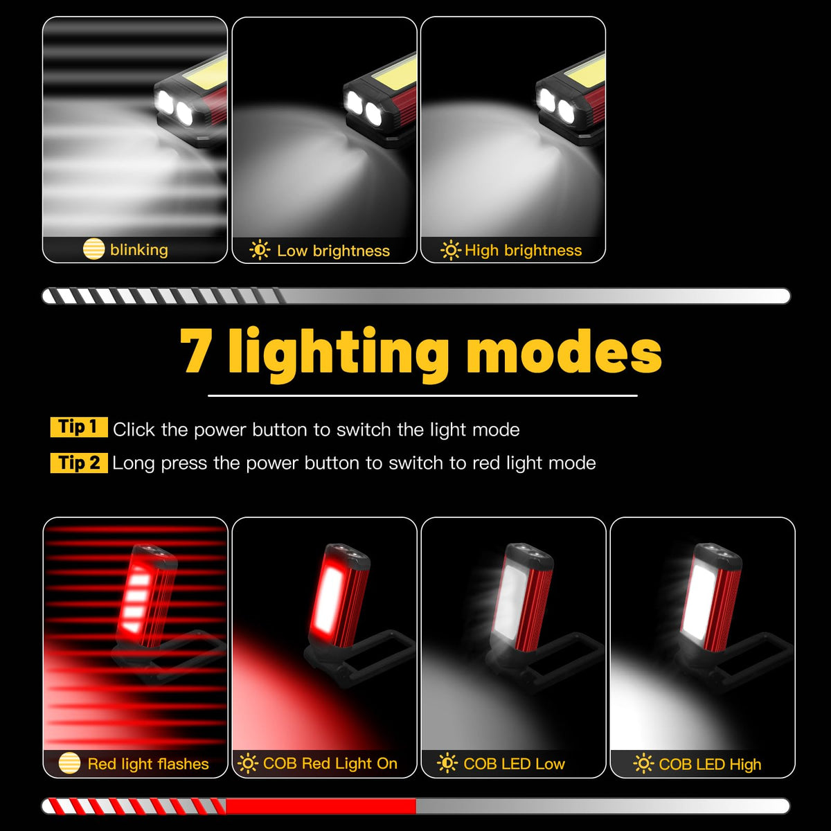 YiaMia work light with kickstand in use for hands-free lighting