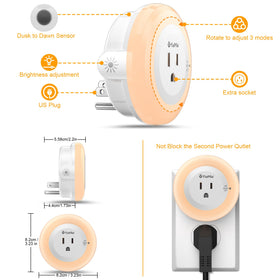 YiaMia compact plug-in design fits tight outlets without blocking others.