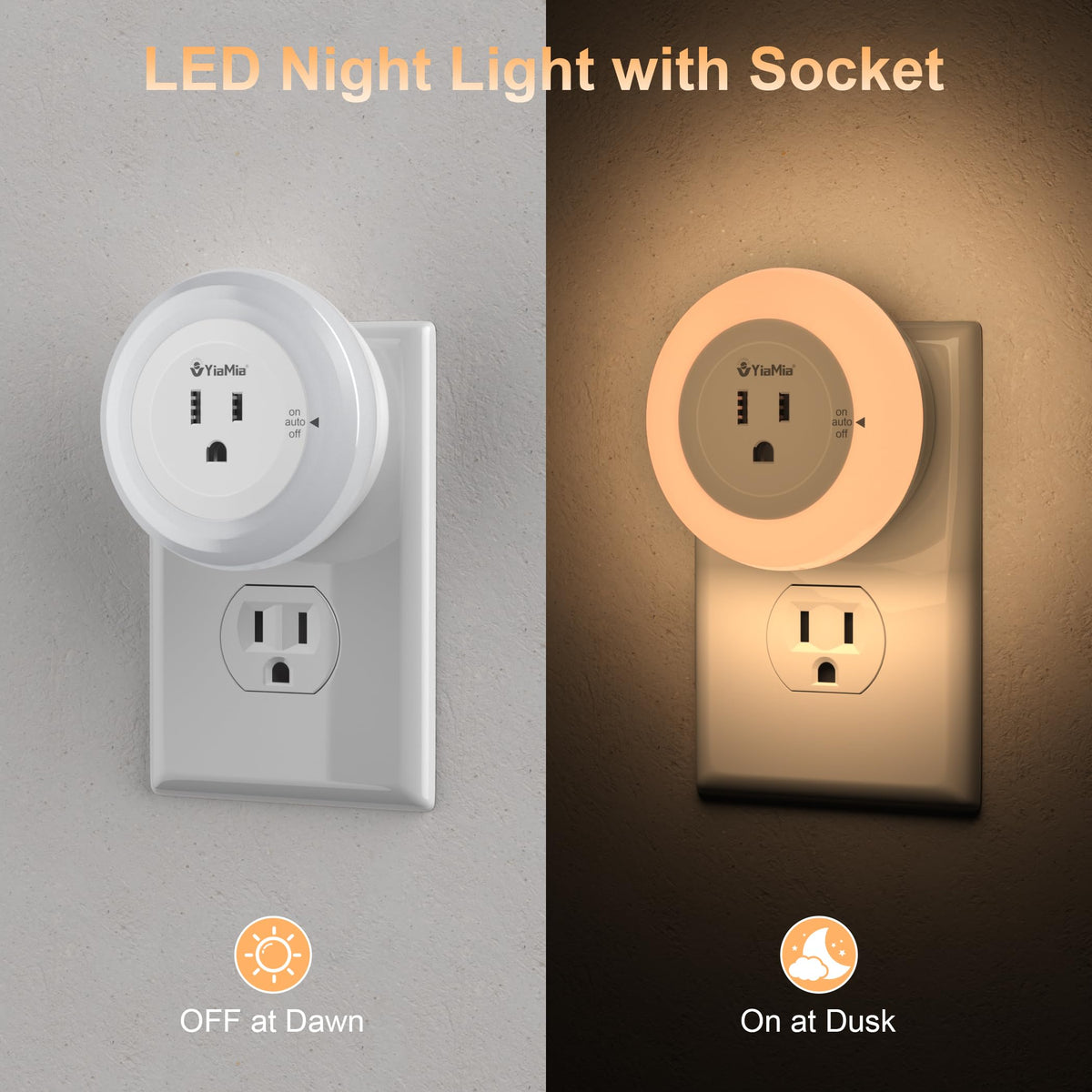 YiaMia touch-dimming controls 3 brightness levels for customizable glow.