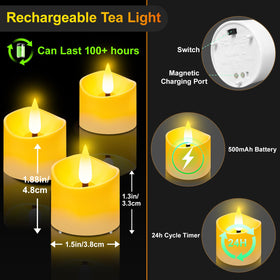 YiaMia tea light charging base powering rechargeable candles quickly for long-lasting use