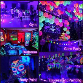 YIAYETOG 8-pack 40W black light bar packaging highlights easy setup