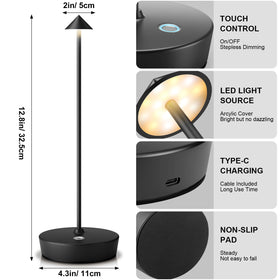 YIBEN 2-pack includes two lamps, charging cables, and a user guide.