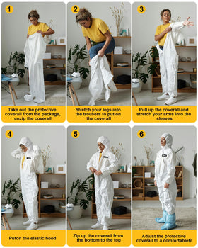YIBER Hazmat Suit Disposable Coverall ideal for workshops and renovation tasks.