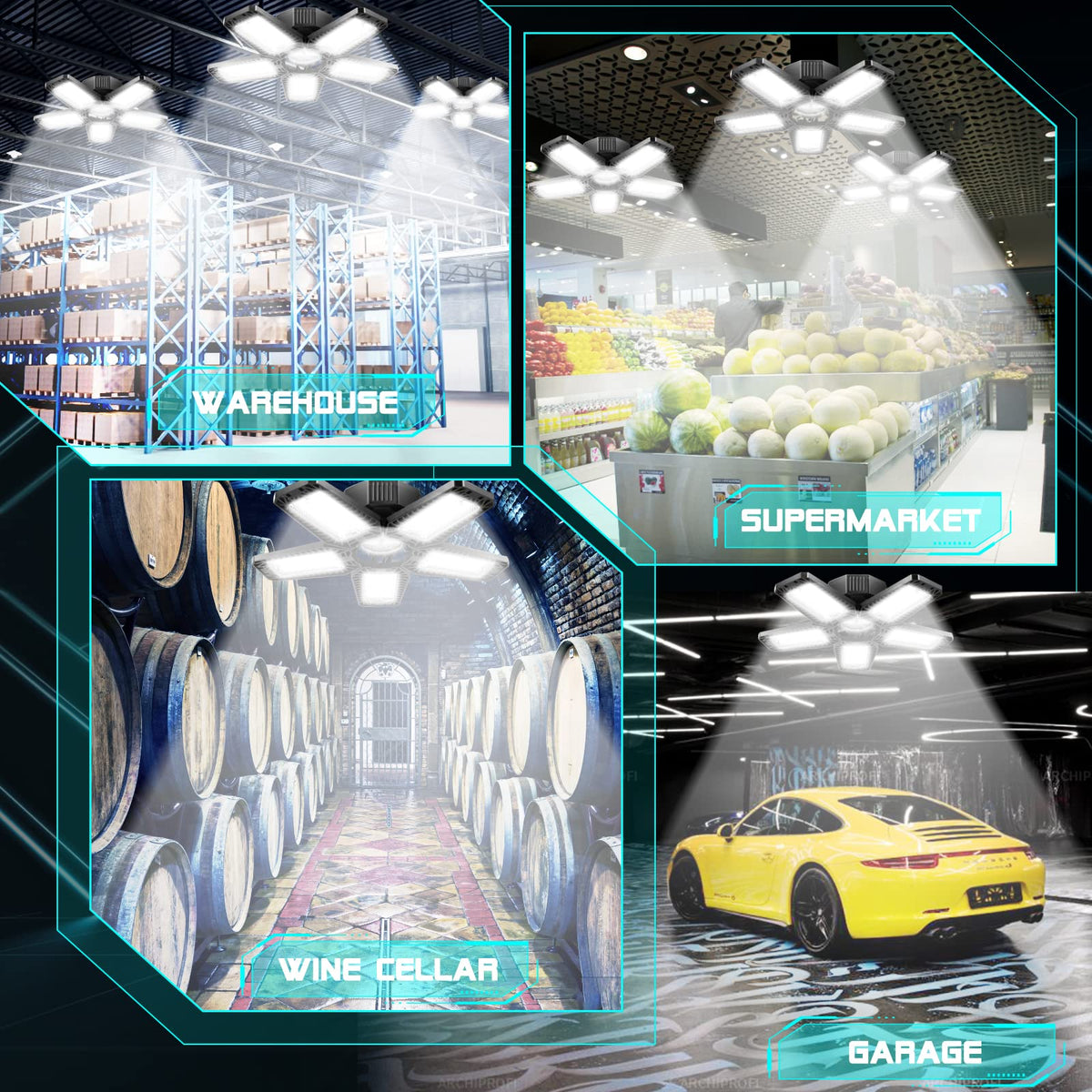 YIBEYYDS adjustable panels allow customized lighting directions