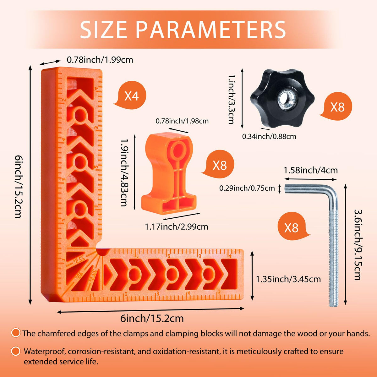YICYIO right-angle square clamp ensures accurate cabinet and frame alignments.