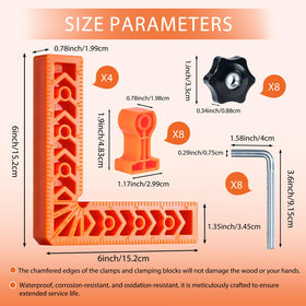 YICYIO right-angle square clamp ensures accurate cabinet and frame alignments.