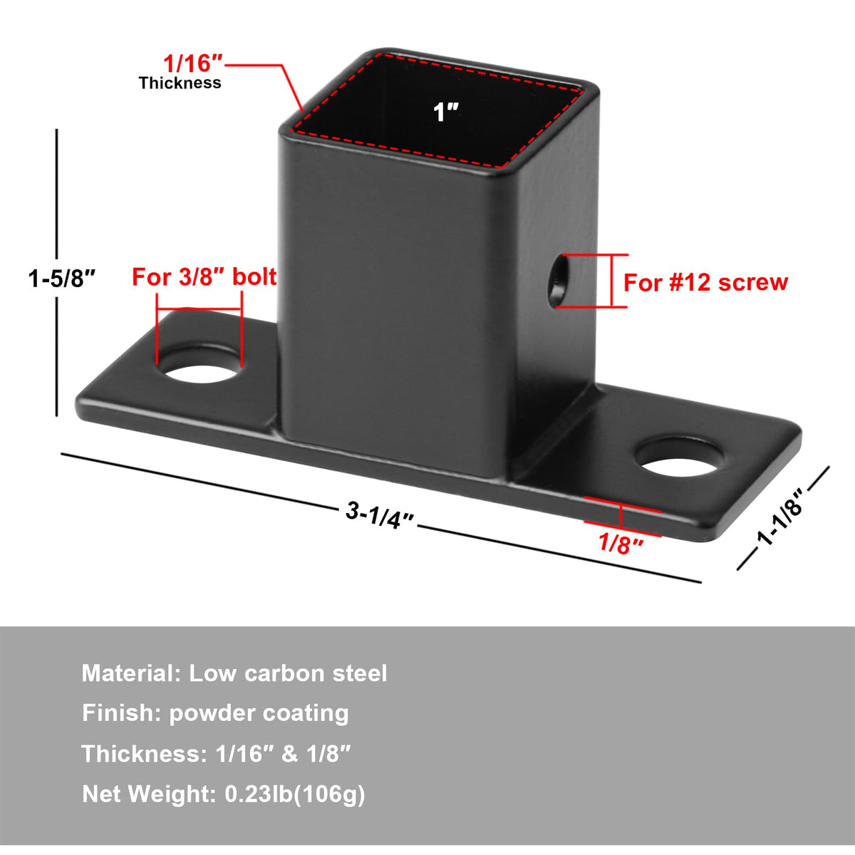 YIDU69Q closeup base plate highlights the durable powder coating and precise fit