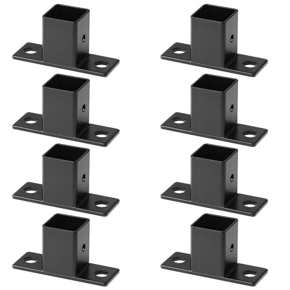 YIDU69Q 8pcs 1in square post flange base overview for fence and deck applications