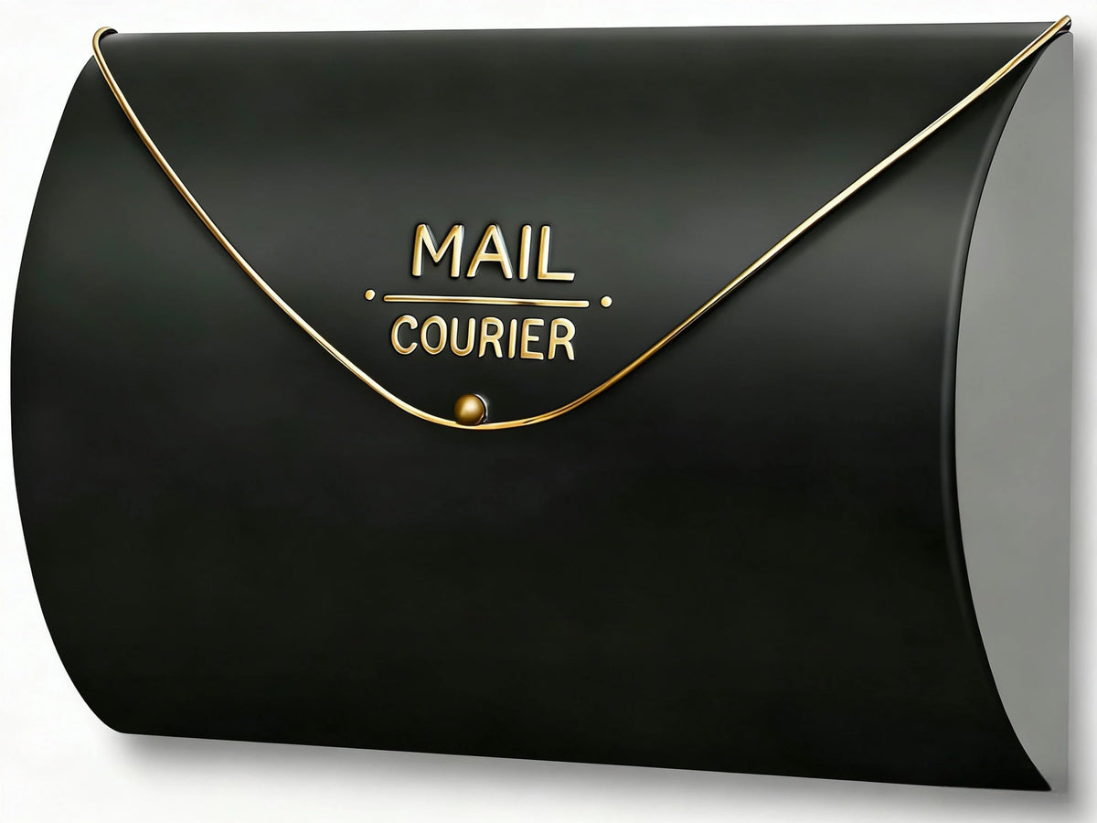 Yielycan Black Wall Mount Mailbox front view showcases a modern, secure mail delivery solution