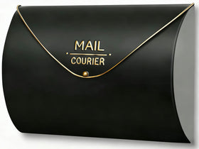 Yielycan Black Wall Mount Mailbox front view showcases a modern, secure mail delivery solution