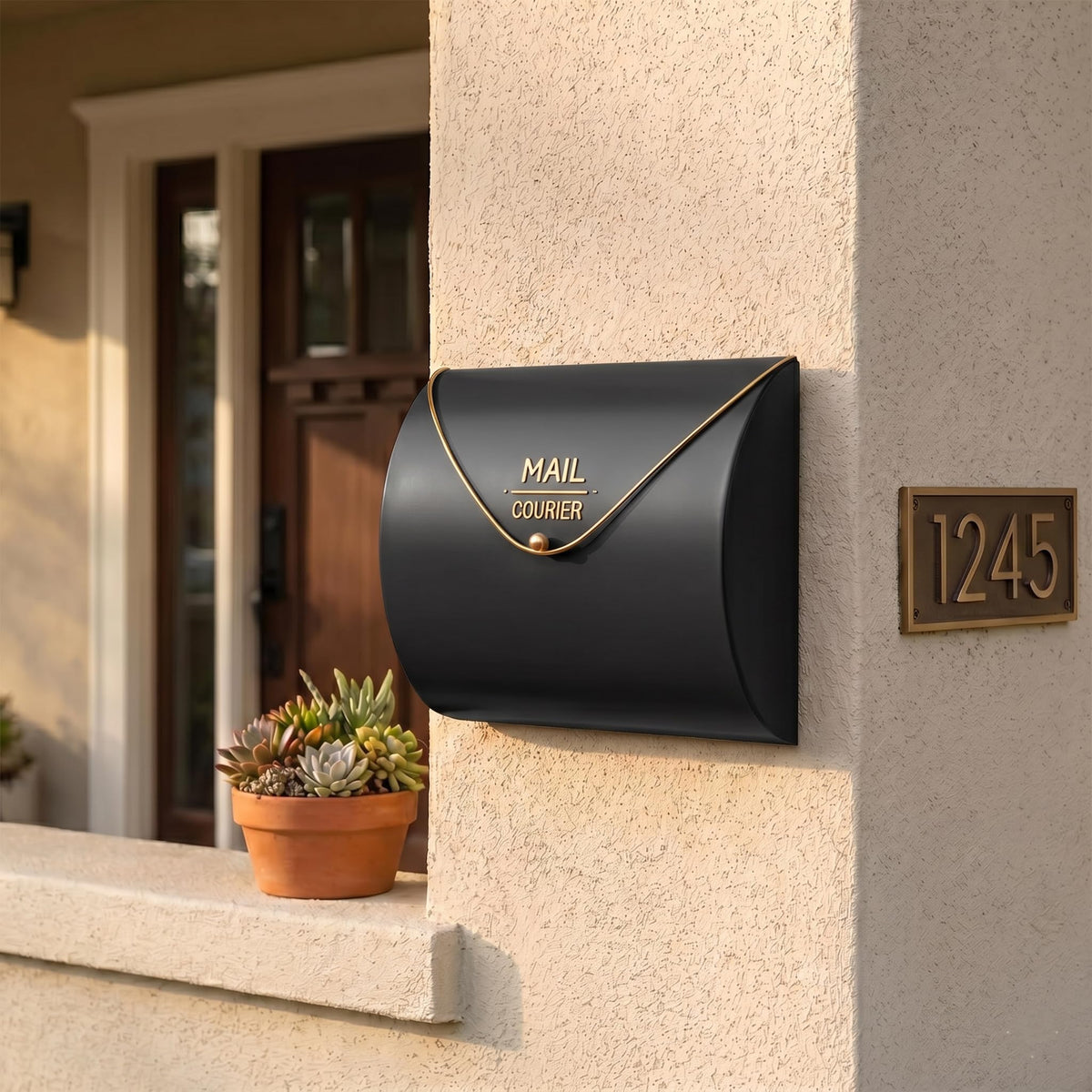 Yielycan Black Wall Mount Mailbox open lid allows easy daily mail access