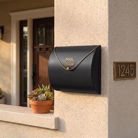 Yielycan Black Wall Mount Mailbox open lid allows easy daily mail access