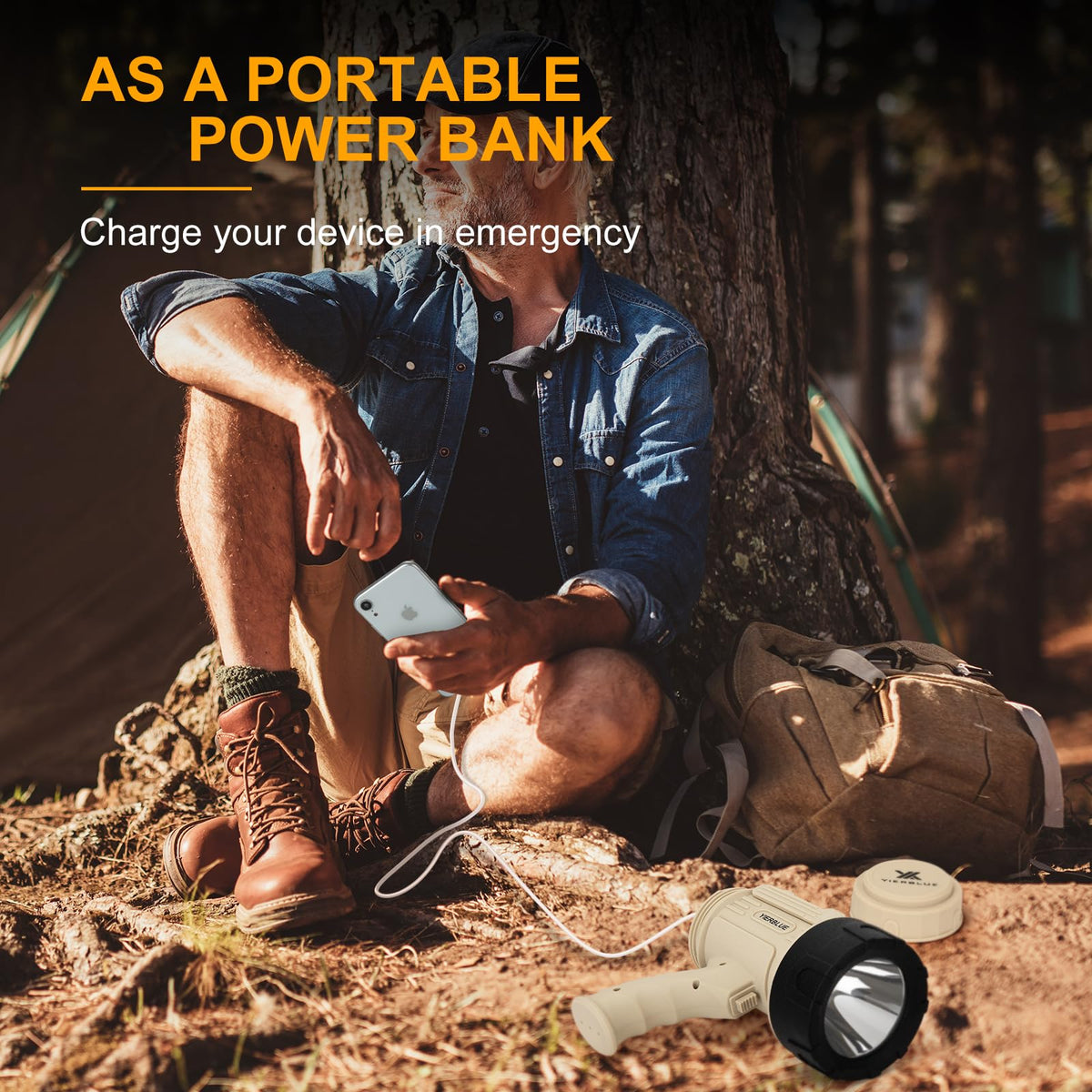 YIERBLUE built-in power port charges devices during emergencies