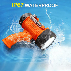 YIERBLUE floating spotlight ready for water adventures and drops.