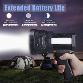YIERBLUE spotlight charging port and built-in battery for reliable power on the go